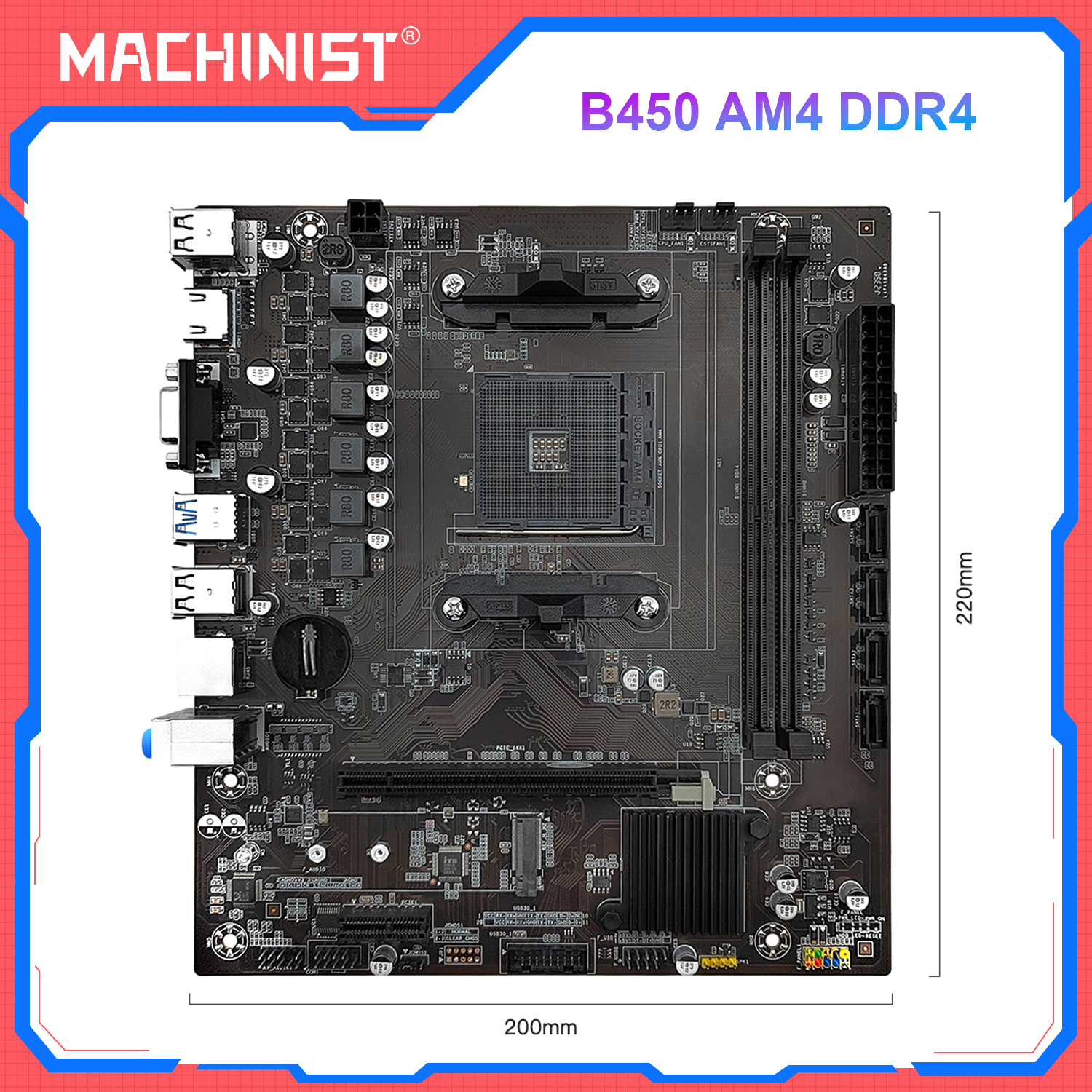 Home Cooking Videos - MACHINIST B450 Motherboard AMD Processor DDR4