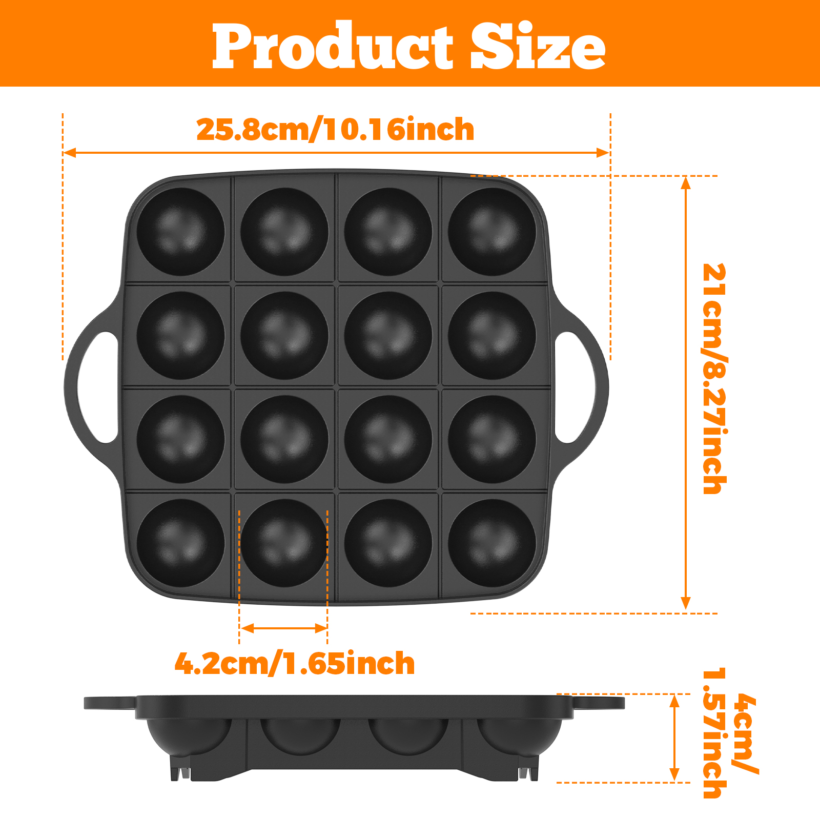 16 Holes Takoyaki Pan Cast Alu - Takoyaki Pan Cast recension och pris