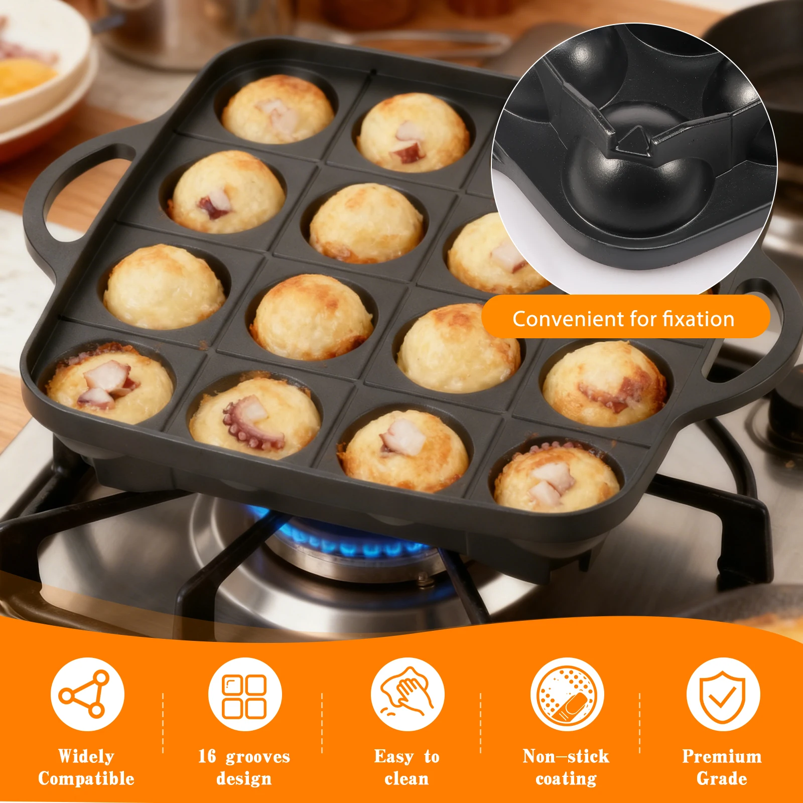 16 Holes Takoyaki Pan Cast Alu - Takoyaki Pan Cast recension och pris