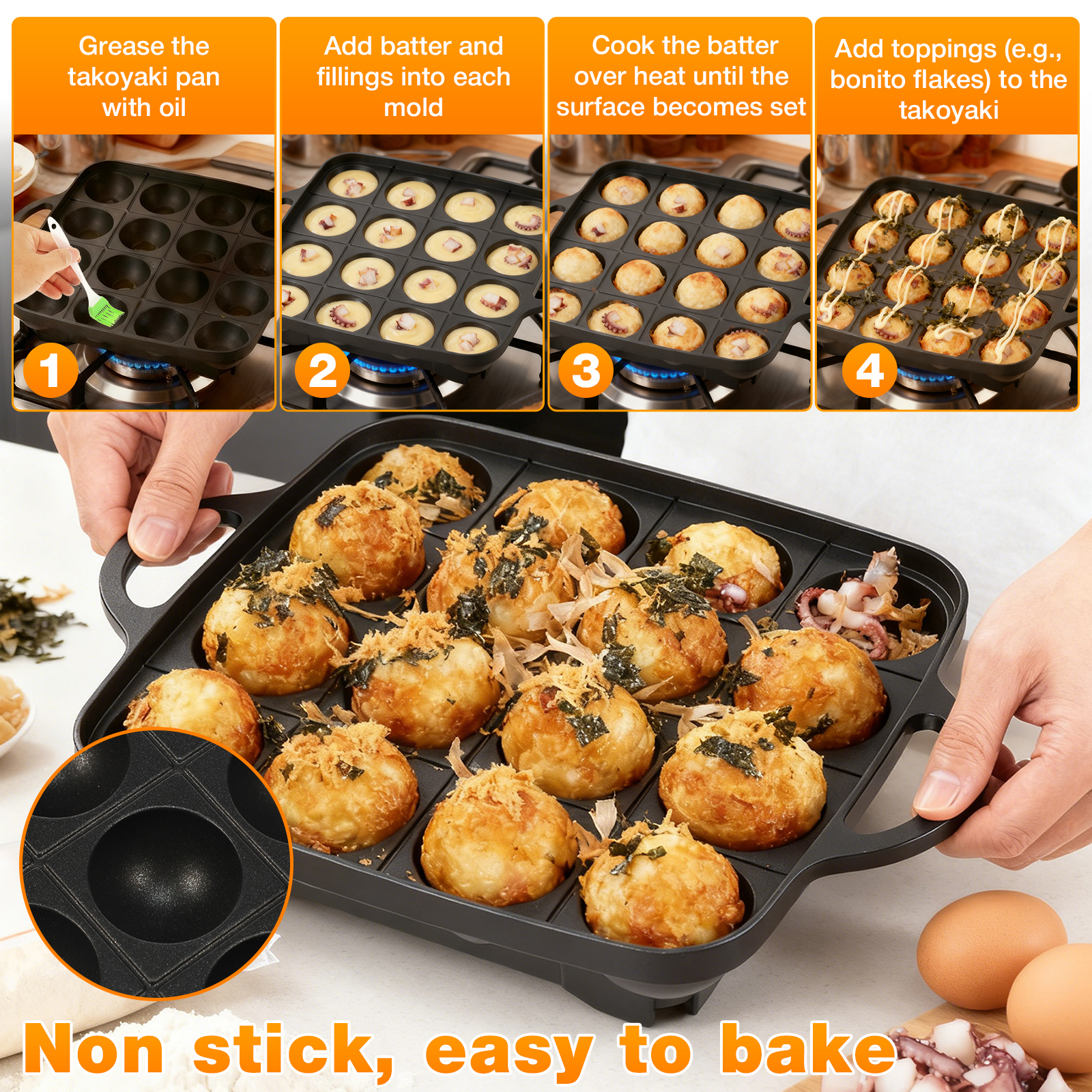 Takoyaki Pan Nonstick Japanese - Takoyaki Pan Cast recension och pris