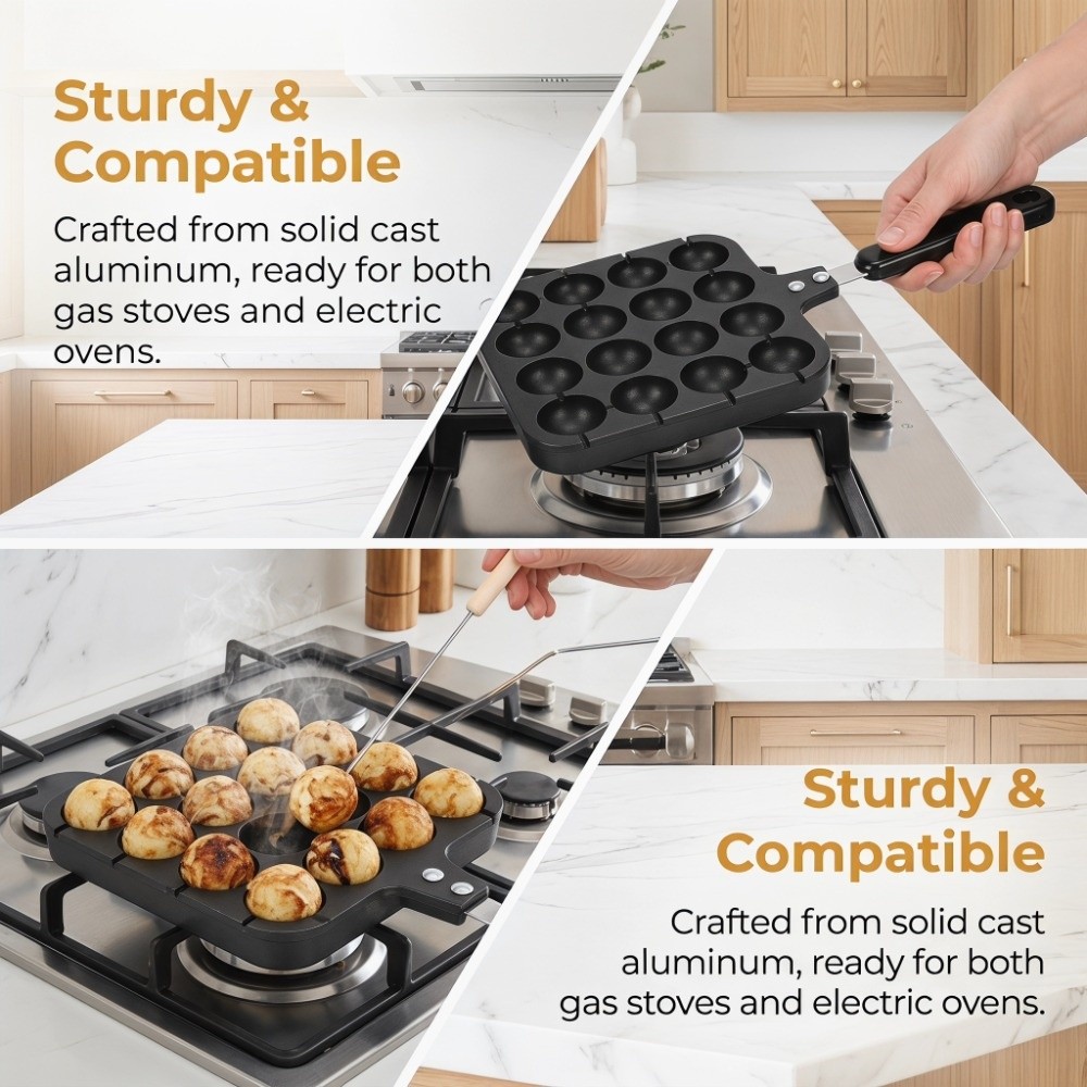 Cast Aluminum Takoyaki Grill P - Takoyaki Pan Cast recension och pris