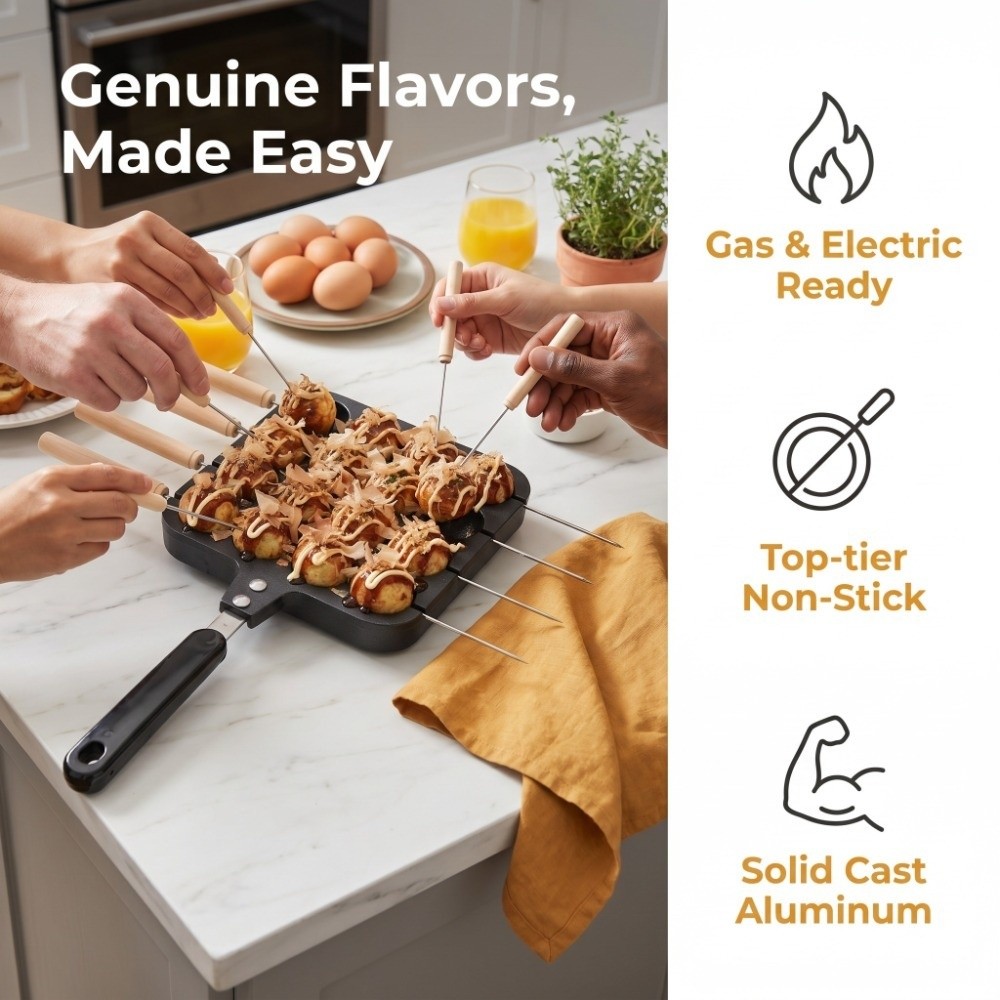 Cast Aluminum Takoyaki Grill P - Takoyaki Pan Cast recension och pris