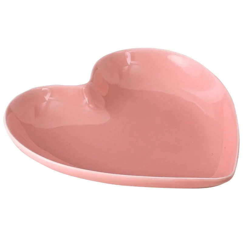 Creative Pink Heart Ceramic Pl - Home Cooking Order recension och pris