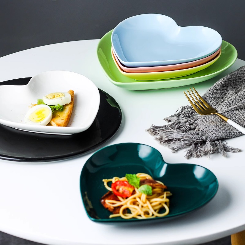 Creative Pink Heart Ceramic Pl - Home Cooking Order recension och pris