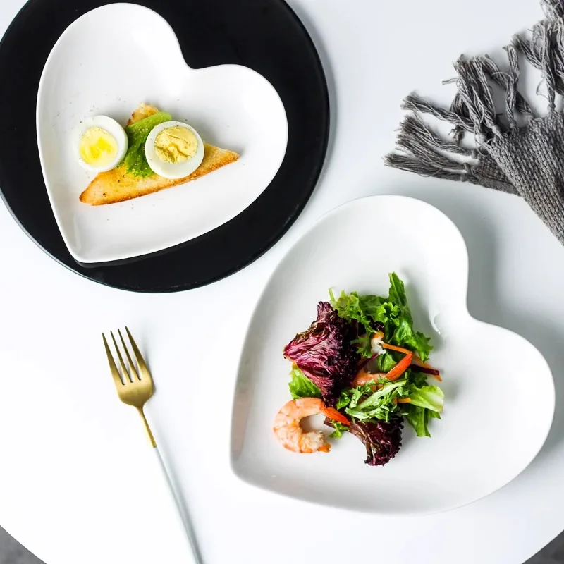 Creative Pink Heart Ceramic Pl - Home Cooking Order recension och pris