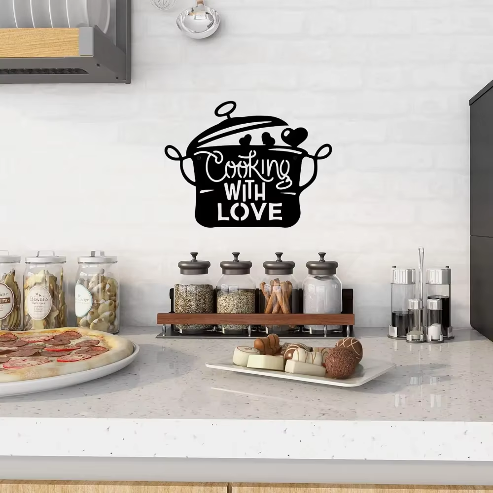 Black Metal Kitchen Pot Sign C - Home Cooking Vibes recension och pris