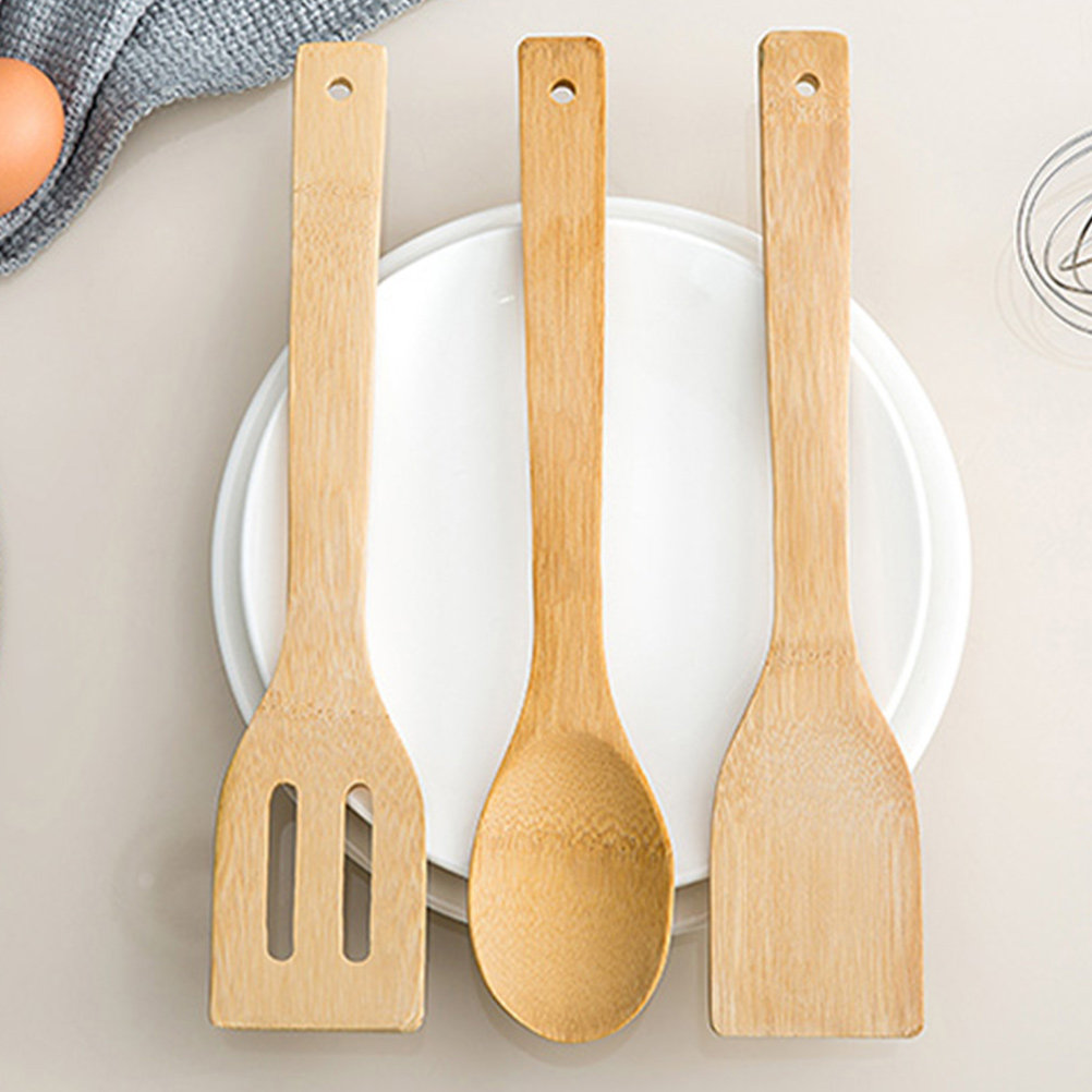 5Pcs Bamboo Cooking Utensil Se - Home Cooking Kitchen recension och pris