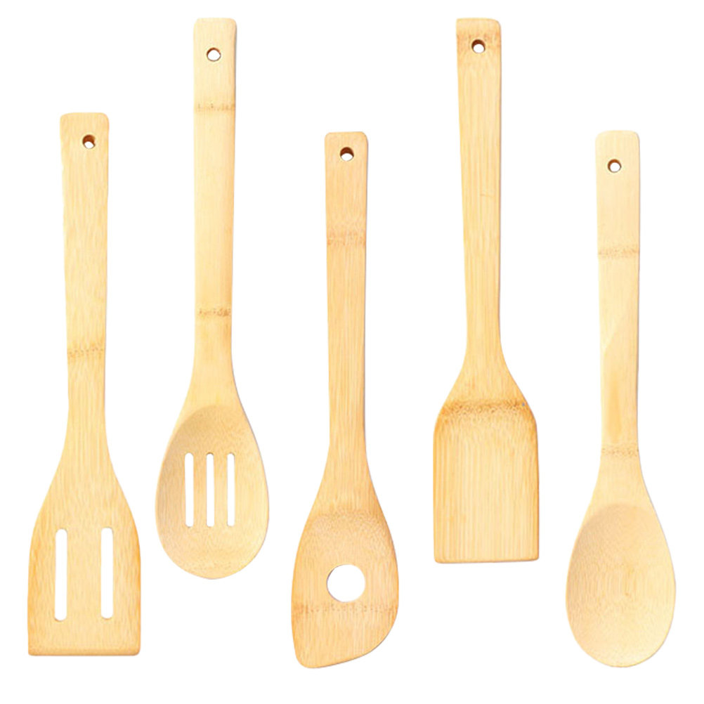 5Pcs Bamboo Cooking Utensil Se - Home Cooking Kitchen recension och pris
