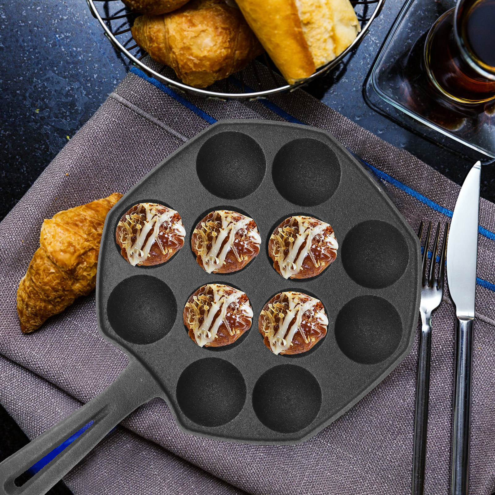 Takoyaki Pan 12 Molds Cast Iro - Takoyaki Pan Cast recension och pris