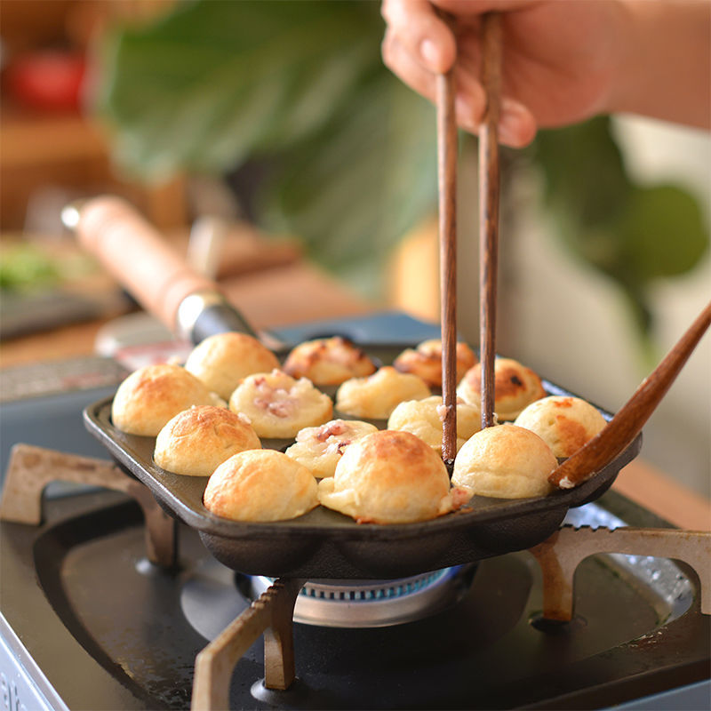 12/14 Hole Takoyaki Pan Wooden - Takoyaki Pan Cast recension och pris