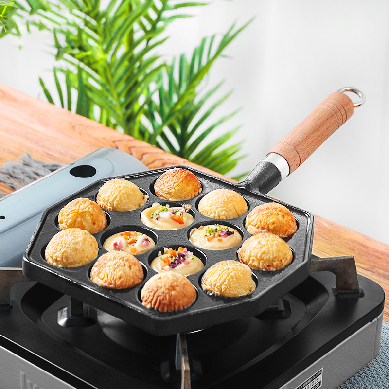 12/14 Hole Takoyaki Pan Wooden - Takoyaki Pan Cast recension och pris